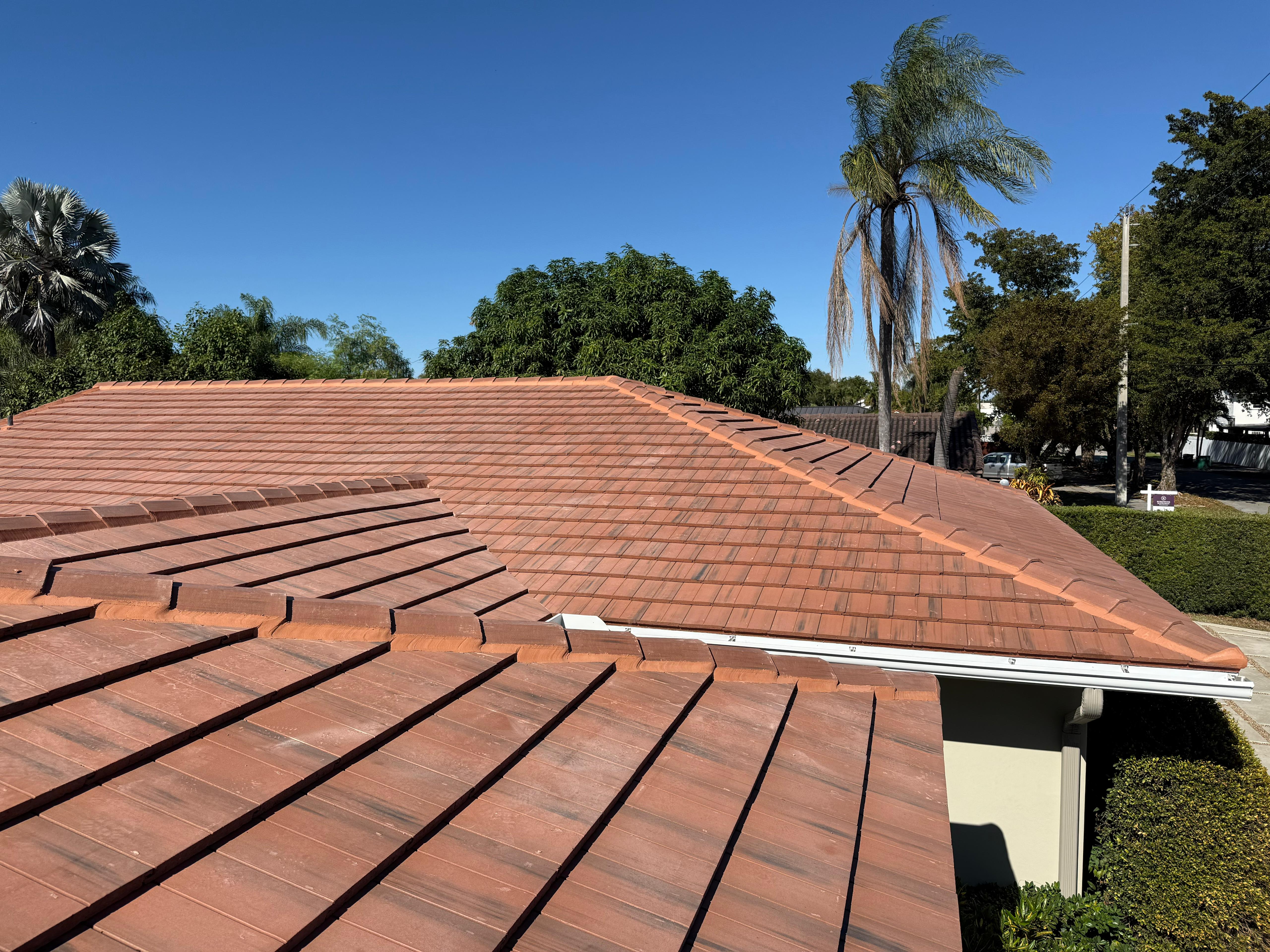 Clay tile roof completed